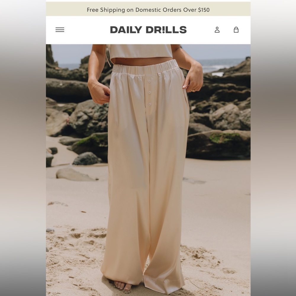 Daily Drills x Ella Rose Silky Pants NWT
